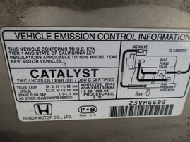 1998 HONDA ACCORD EX SILVER 2.3L VTEC AT A16442